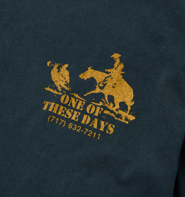 Image 3 of 4 - BLACK - ONE OF THESE DAYS Round Up T-Shirt featuring vintage wash, pre-shrunk, short sleeves, crew neck and graphic on front. 100% cotton.  