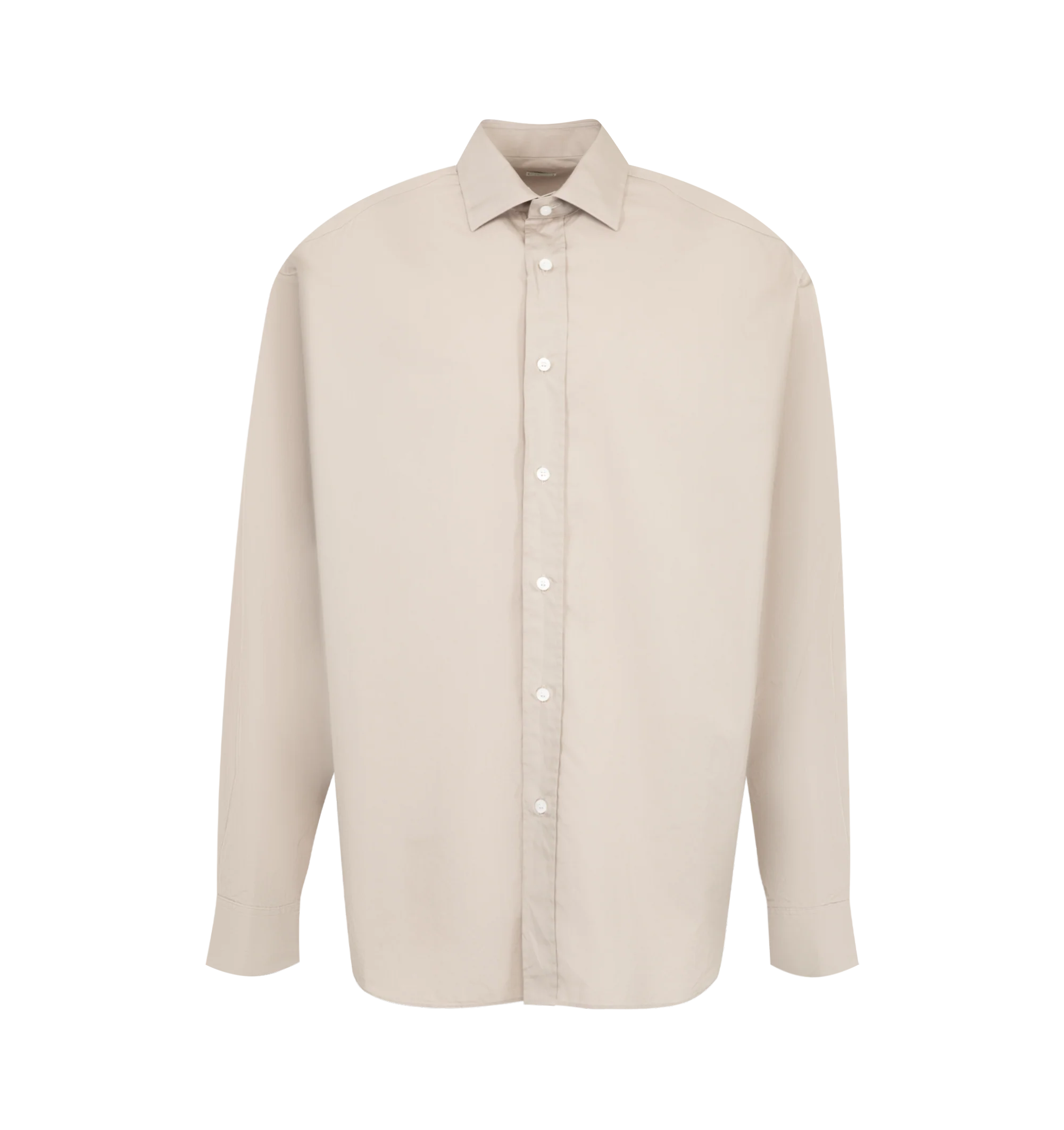 Image 1 of 2 - NEUTRAL - A.PRESSE Men's Spread Collar Shirt is crafted from cotton and features a regular-fit silhouette with a classic spread collar. Designed with a clean, timeless construction that reflects the brand's understated approach to everyday tailoring. Main Material: 100% Cotton.