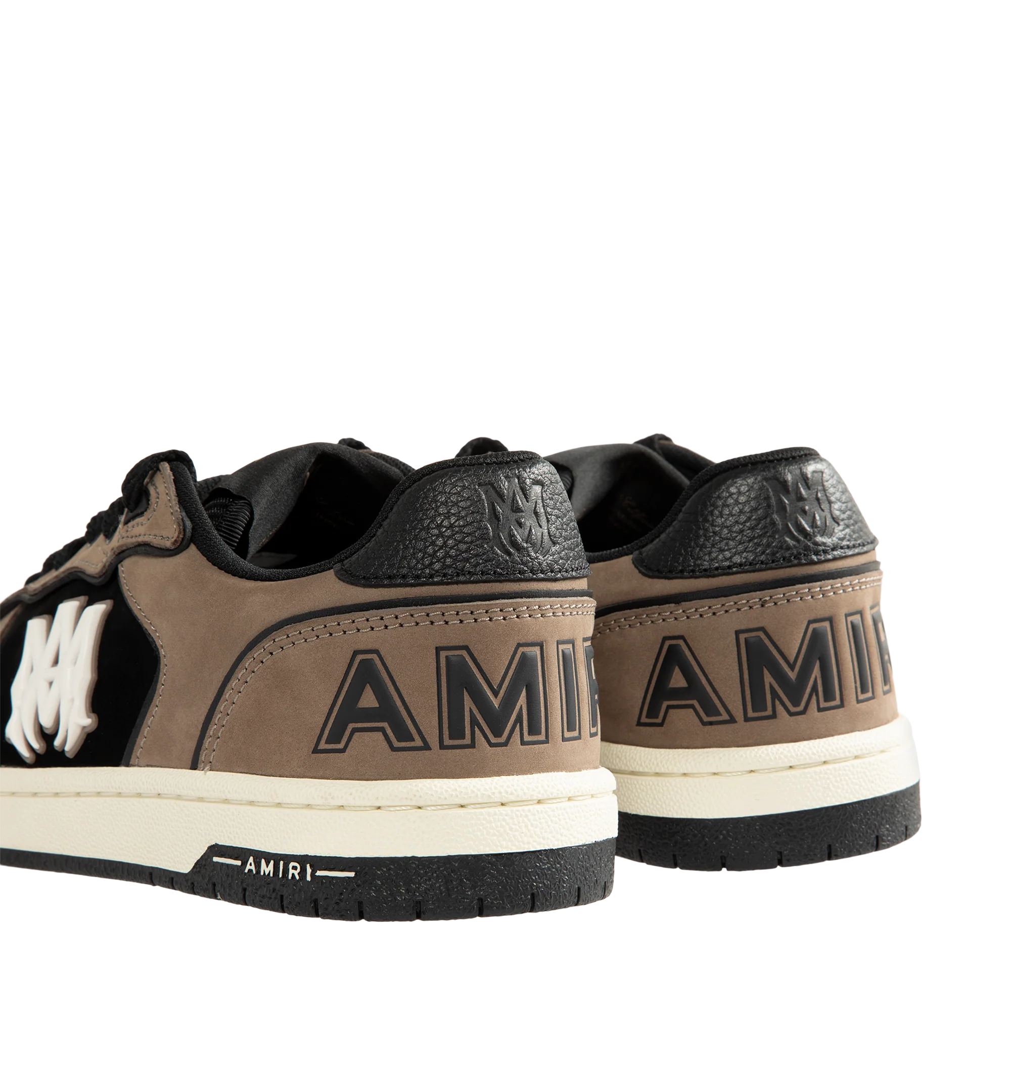Image 3 of 5 - BROWN - Amiri Men's Newport Sneaker is crafted on a patinated two-tone leather and suede material on a rubber sole illustrated with the MA icon.
