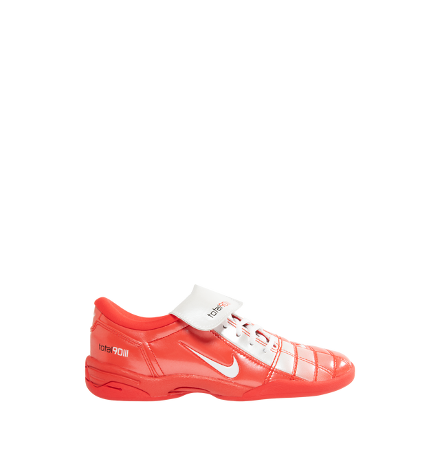 Image 1 of 5 - RED - NIKE Total 90 SE Sneaker featuring authentic soccer style, quilted upper, asymmetrical lacing, flat rubber sole, synthetic leather upper, Total 90 logos on each side and rubber outsole.