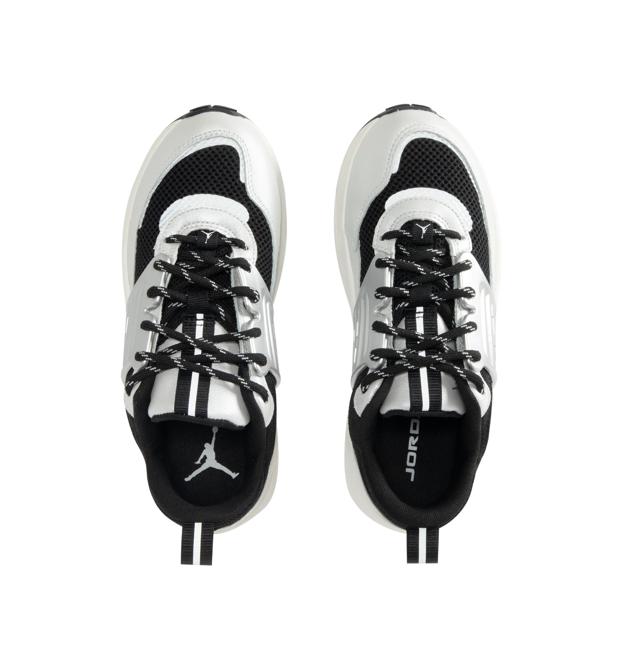 Image 5 of 5 - MULTI - Men's Jordan Trunner O/S Sneakers feature a breathable mesh upper with synthetic and leather overlays and a modern silhouette inspired by the original Jordan Trunner. These lifestyle sneakers combine responsive foam cushioning, molded midfoot support wings, and a durable rubber outsole for lightweight comfort, stability, and everyday traction. Main Material: Mesh and leather. Midsole: Responsive Foam. Sole: Rubber. 