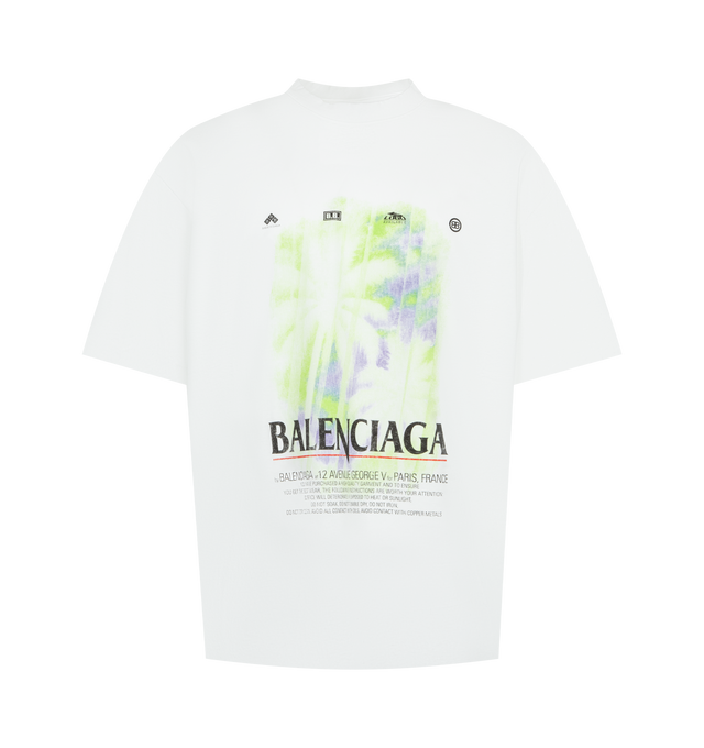 Image 1 of 2 - WHITE - BALENCIAGA The Window Medium Fit T-Shirt featuring dry jersey, crewneck, short sleeves, window artwork printed on the front. 100% cotton. Made in Portugal.