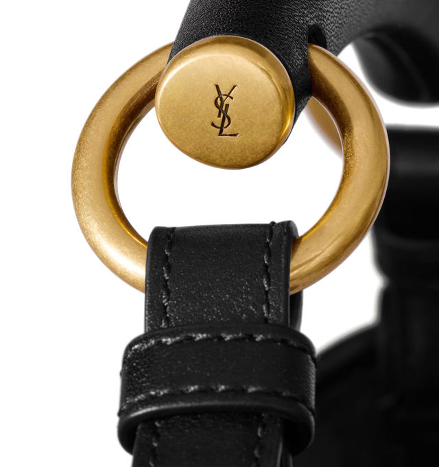 Image 3 of 3 - BLACK - SAINT LAURENT Mombasa Large Bag in leather featuring tonal suede lining, leather covered handle for hand or shoulder carry, bronze-tone hardware, magnetic snap closure and one zip pocket. 9.418.9" x 12.217.3" x 1.2". Calfskin. Made in Italy.  
