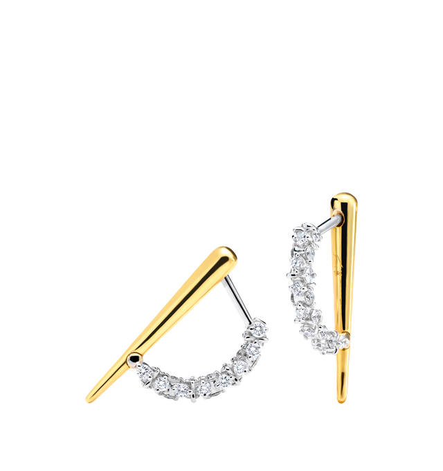 Image 2 of 2 - GOLD - OX Signature Earrings featuring 18K yellow gold and platinum, 21mm x 15mm. Total Carat Weight: 0.90 tcw. Quality: E/F-VS natural diamonds. Cheap Luxury Handbag Shop offers a range of pieces from this collection in-store. For personal consultation and detailed information about jewelry, please contact our dedicated stylist team at personalshopping@hirshleifers.com. This item may be restricted for online purchase to international clients. For assistance purchasing this item please contact our dedicat 