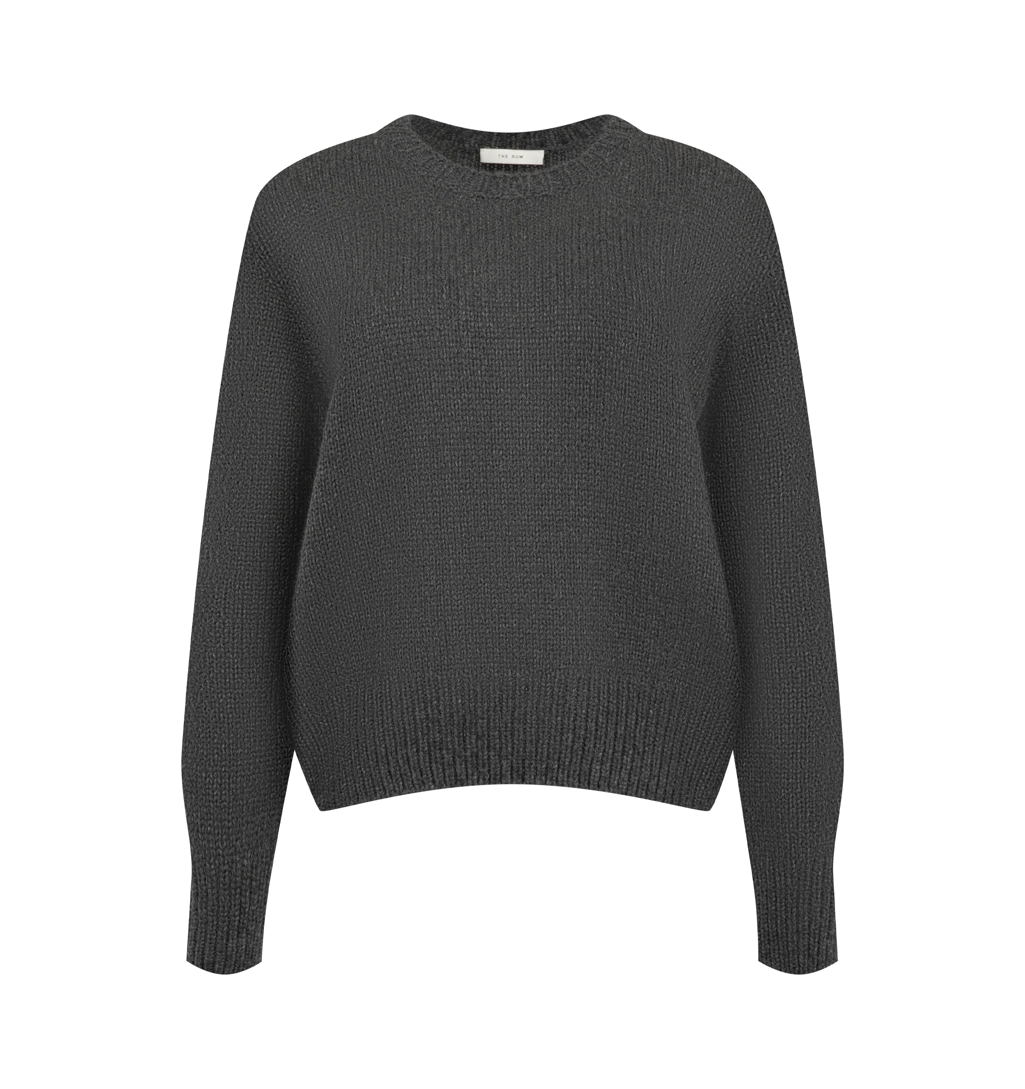 Image 1 of 2 - GREY - The Row Women's Pato Sweater is crafted from heavyweight cashmere and features a classic crew neckline with ribbed trims at the neckline, cuffs, and hem for a timeless, elevated look. This designer cashmere sweater combines luxurious Italian craftsmanship with exceptional warmth, softness, and everyday versatility, making it an essential cold-weather wardrobe staple. Main Material: 100% Cashmere. Made in Italy.
