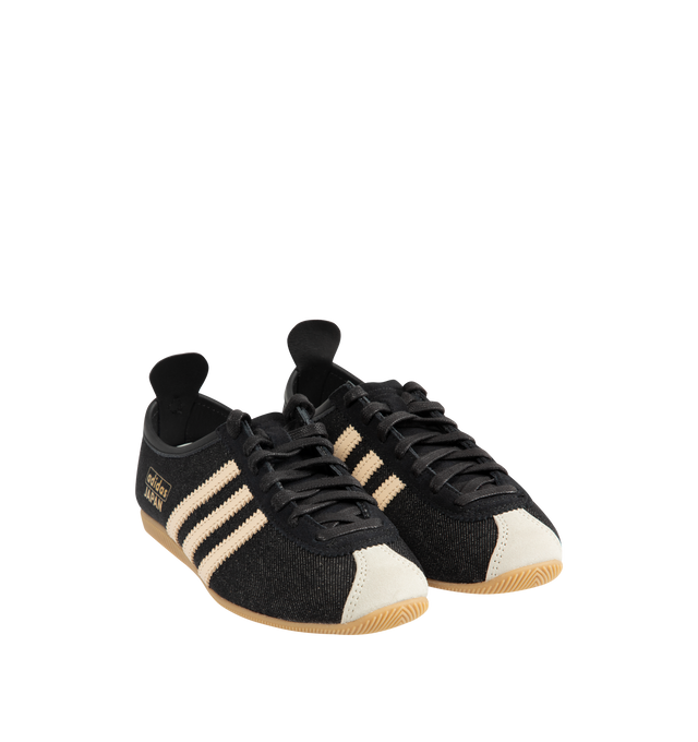 Image 2 of 5 - BLACK - Adidas Mens Japan Shoes are crafted from leather. Features a regular fit, lace-up closure, double-stitched T-toe, and rubber outsole. Upper: Leather; Outsole: Rubber. Made in Vietnam. 