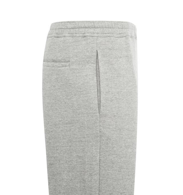 Image 3 of 3 - GREY - THE ROW Quain Pant featuring casual pull-on pant in cashmere and cotton French terry with straight leg, side seam pockets, and topstitched waist with adjustable drawstring. 84% cotton, 16% cashmere. Made in Italy.