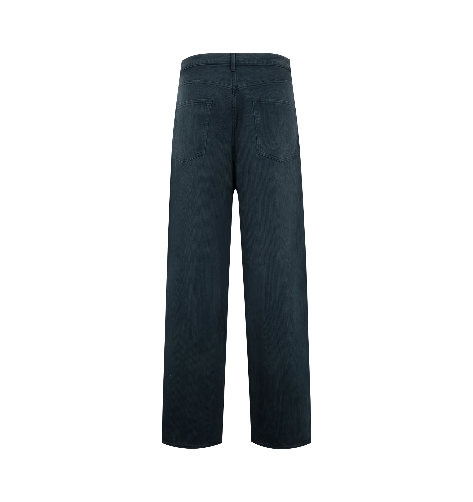 Image 2 of 3 - BLUE - A.Presse Men's Washed Silk Cotton Piqu Pants feature a wide tapered silhouette crafted from a washed silk and cotton piqu blend with a gently curved side seam, a slightly deeper rise, and a zip-fly closure with original iron tuck buttons. These designer trousers combine the breathable comfort of cotton with the smooth feel of silk, while vintage-inspired Japanese craftsmanship is showcased through densely woven silk-spun and cotton yarns that create a refined piqu texture. A naturally