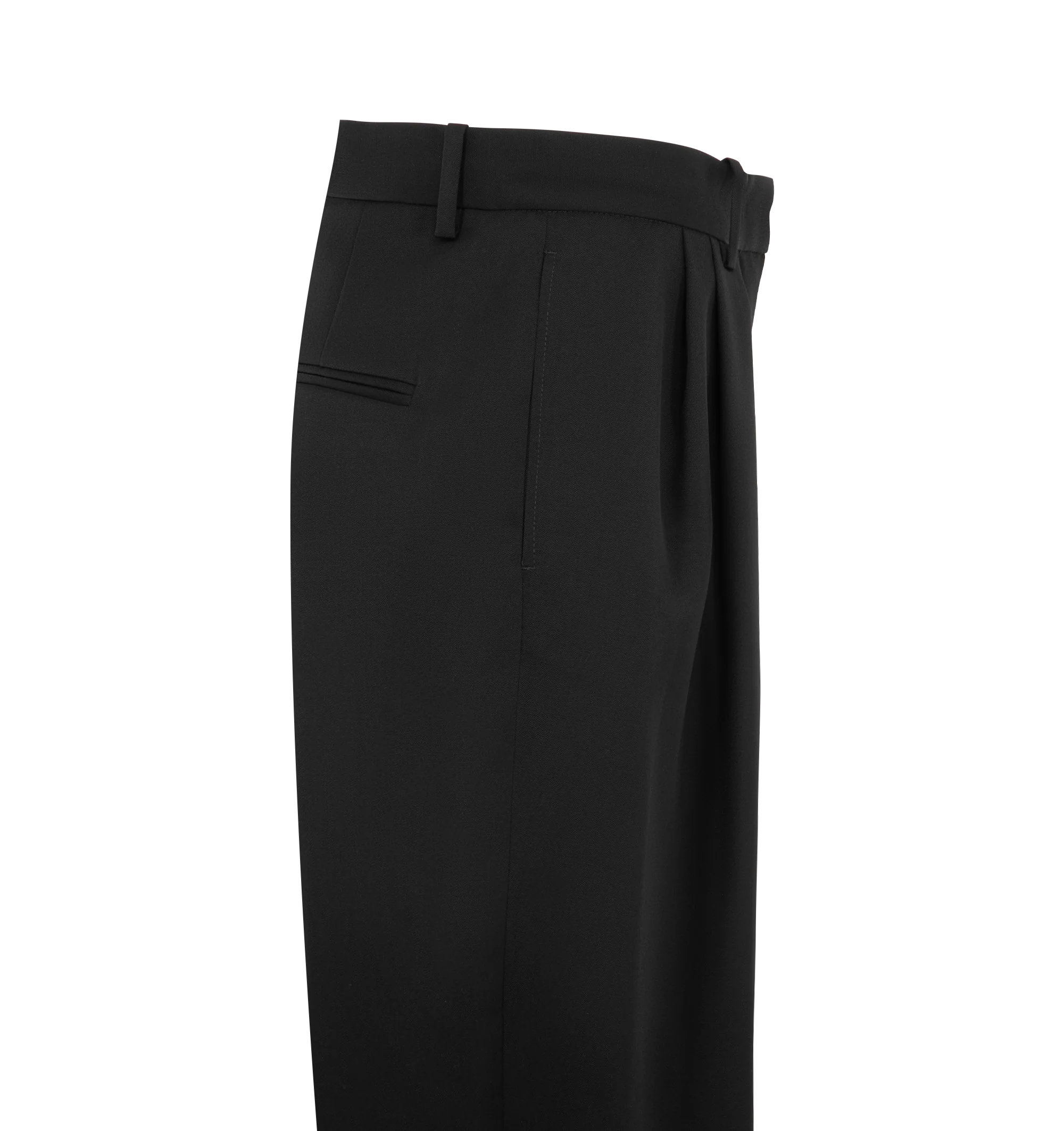 Image 3 of 3 - BLACK - Isabel Marant Womens Janice Pants are crafted from premium wool. Feature a tapered carrot-leg silhouette, fitted waistband with belt loops, concealed front closure, front pleats, slant pockets, and a tailored finish. Main Material: 100% Wool. Made in Bulgaria.