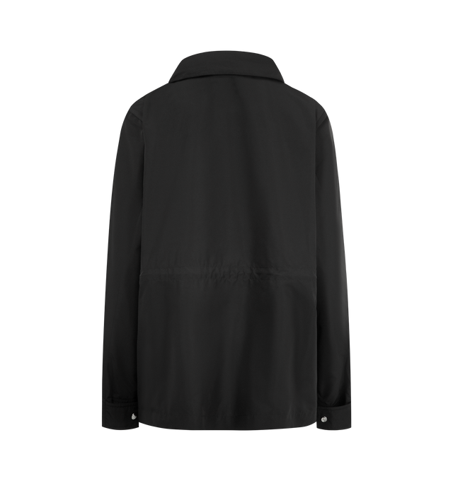 Image 2 of 4 - BLACK - MONCLER Enette Hooded Short Parka featuring micro lining, detachable and adjustable hood, zipper closure, zipped pockets, waist with drawstring fastening, adjustable cuffs and leather logo patch. 100% polyester.