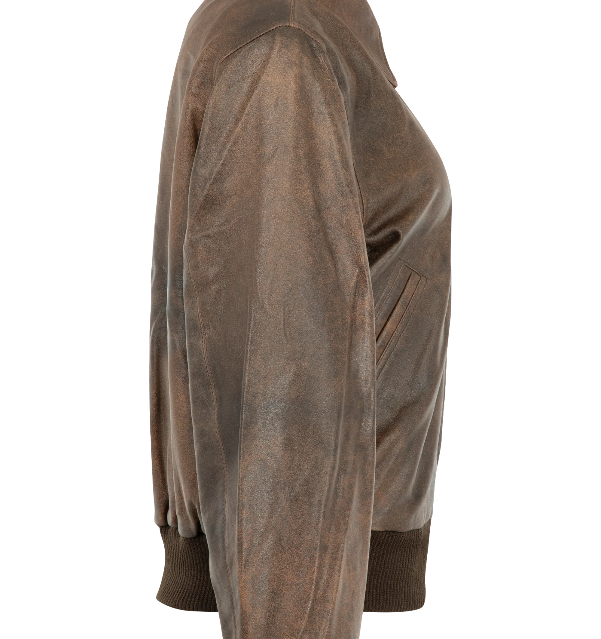 Image 3 of 3 - BROWN - R13 Womens Boyfriend Leather Bomber Jacket is crafted from leather and features an oversized boyfriend silhouette with classic bomber styling. Main Material: Leather.