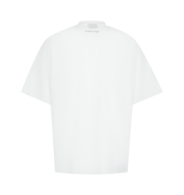 Image 2 of 2 - WHITE - BALENCIAGA Medium Fit T-Shirt featuring dry jersey, crewneck, short sleeves and artwork printed on the front and back. 100% cotton. Made in Portugal.