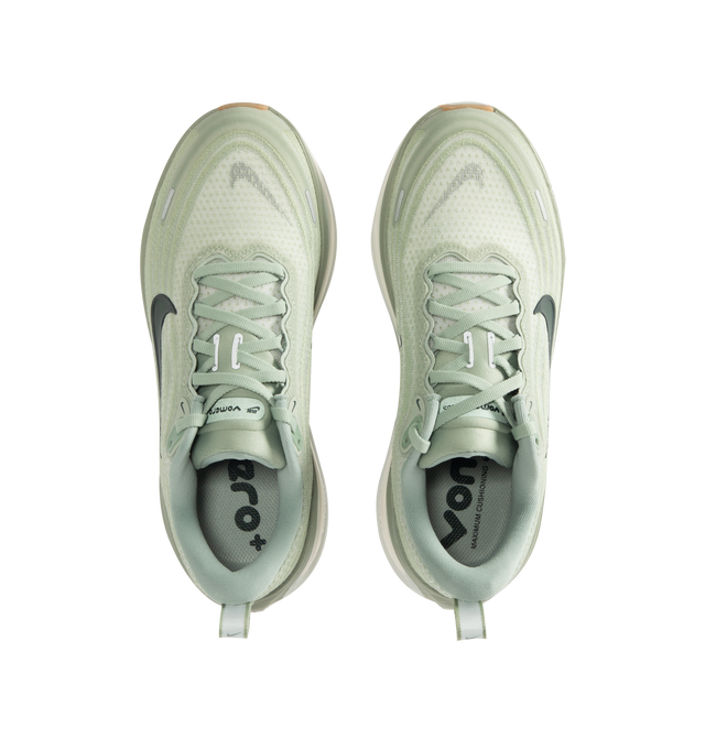 Image 5 of 5 - GREEN - NIKE Vomero Plus Sneaker featuring ultra-responsive ZoomX foam midsole, engineered mesh upper, high-abrasion rubber outsole, webbed lace loops for an adjustable fit and reflective details.