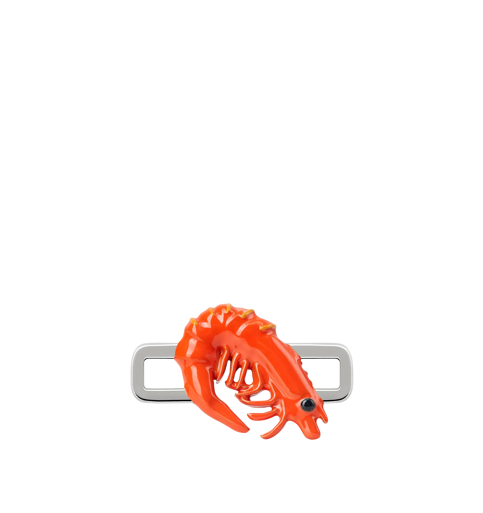 Image 5 of 8 - ORANGE - Poubel by The Gstaad Guy Gambero Rosso Charm, also known as The Red Prawn. All charms are made of .925 sterling silver, and are hand-painted using non-toxic lead-free enamel. Links sold separately. Cheap Luxury Handbag Shop offers a range of initial pieces from this collection in-store. For personal consultation and detailed information about jewelry, please contact our dedicated stylist team at personalshopping@hirshleifers.com