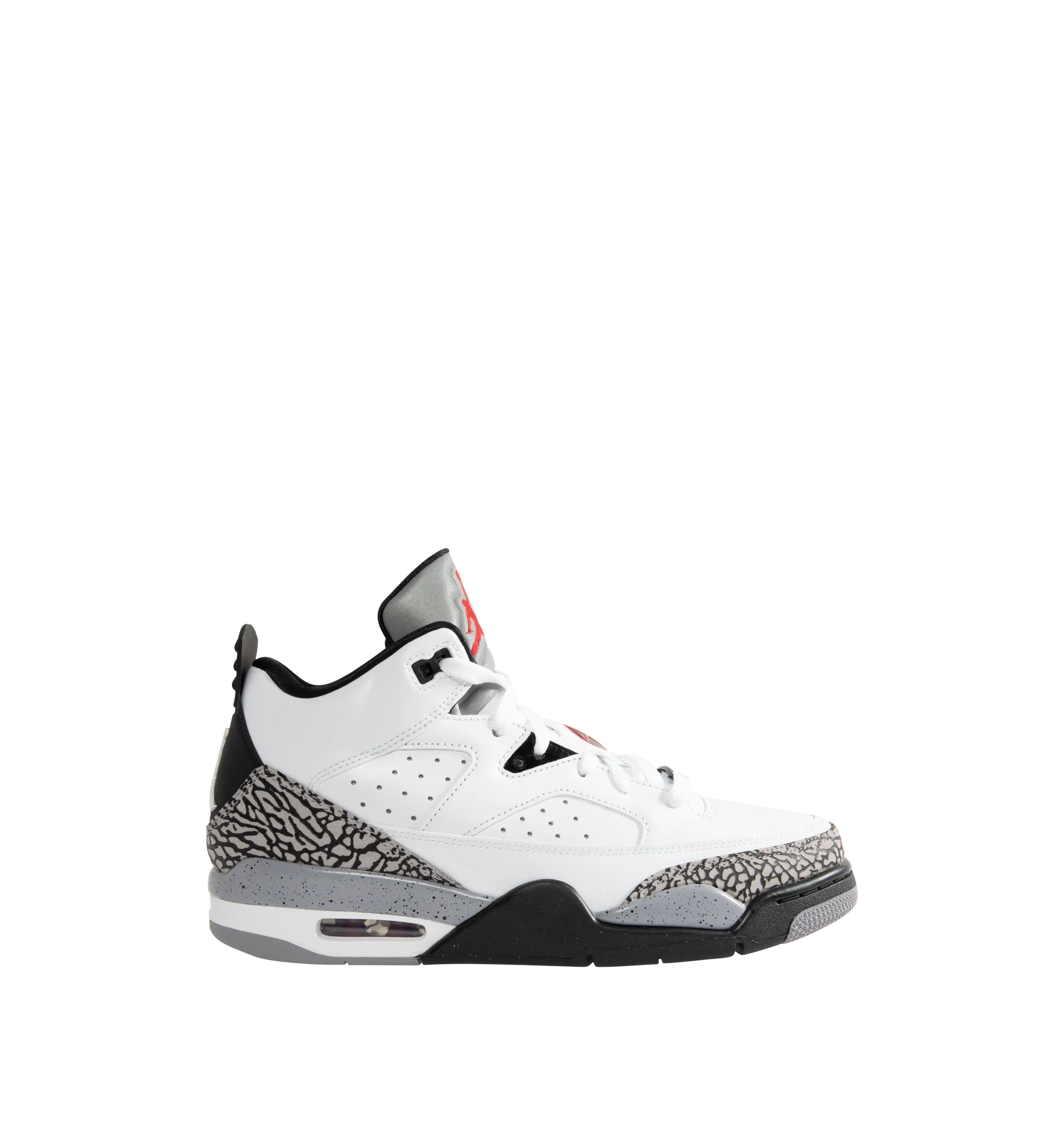 Image 1 of 5 - MULTI - Men's Jordan Son of Mars Low Sneakers feature real and synthetic leather overlays with perforated side panels for a durable, breathable design inspired by iconic Jordan heritage. These lifestyle sneakers combine a visible Air-Sole unit, a full-length foam midsole, and a durable rubber outsole for responsive cushioning, lasting stability, and everyday traction. Main Material: Real and Synthetic Leather. Midsole: Full-Length Foam with Visible Air-Sole Unit. Sole: Rubber.
