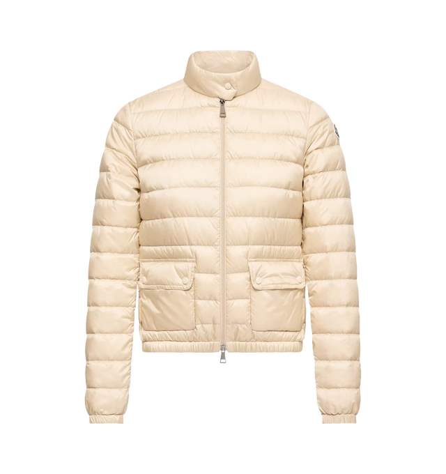 Image 1 of 1 - NEUTRAL - Moncler Womens Lans Packable Short Down Jacket is crafted from longue saison with a longue saison lining and down-filled construction. Features a packable design, zipper and snap-button front closure, and pockets with snap-button closures. Exterior: 100% Polyamide / Nylon; Lining: 100% Polyamide / Nylon; Padding: Down Fill. Made in Armenia.