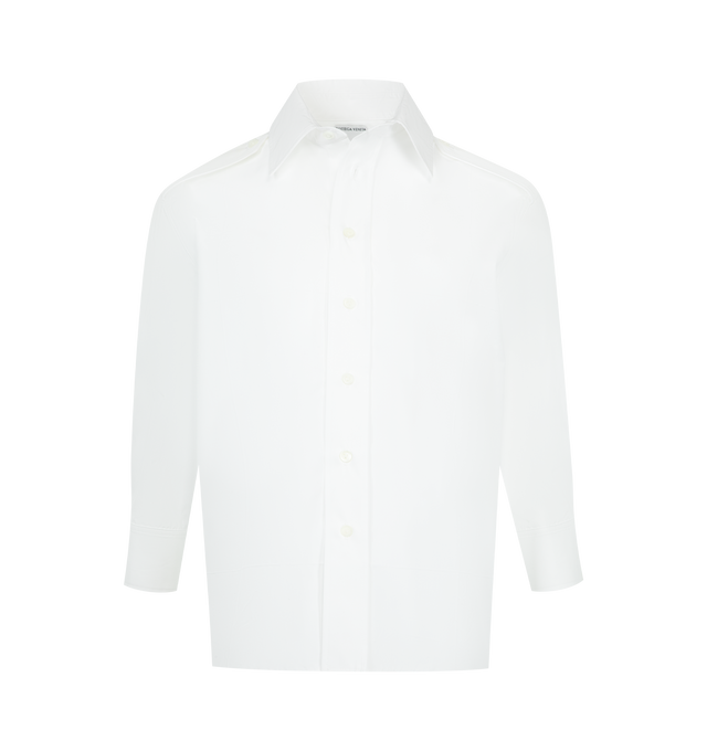 Image 1 of 2 - WHITE - BOTTEGA VENETA Shirt featuring front button closure, collar, button cuffs and long sleeves. Made in Italy.