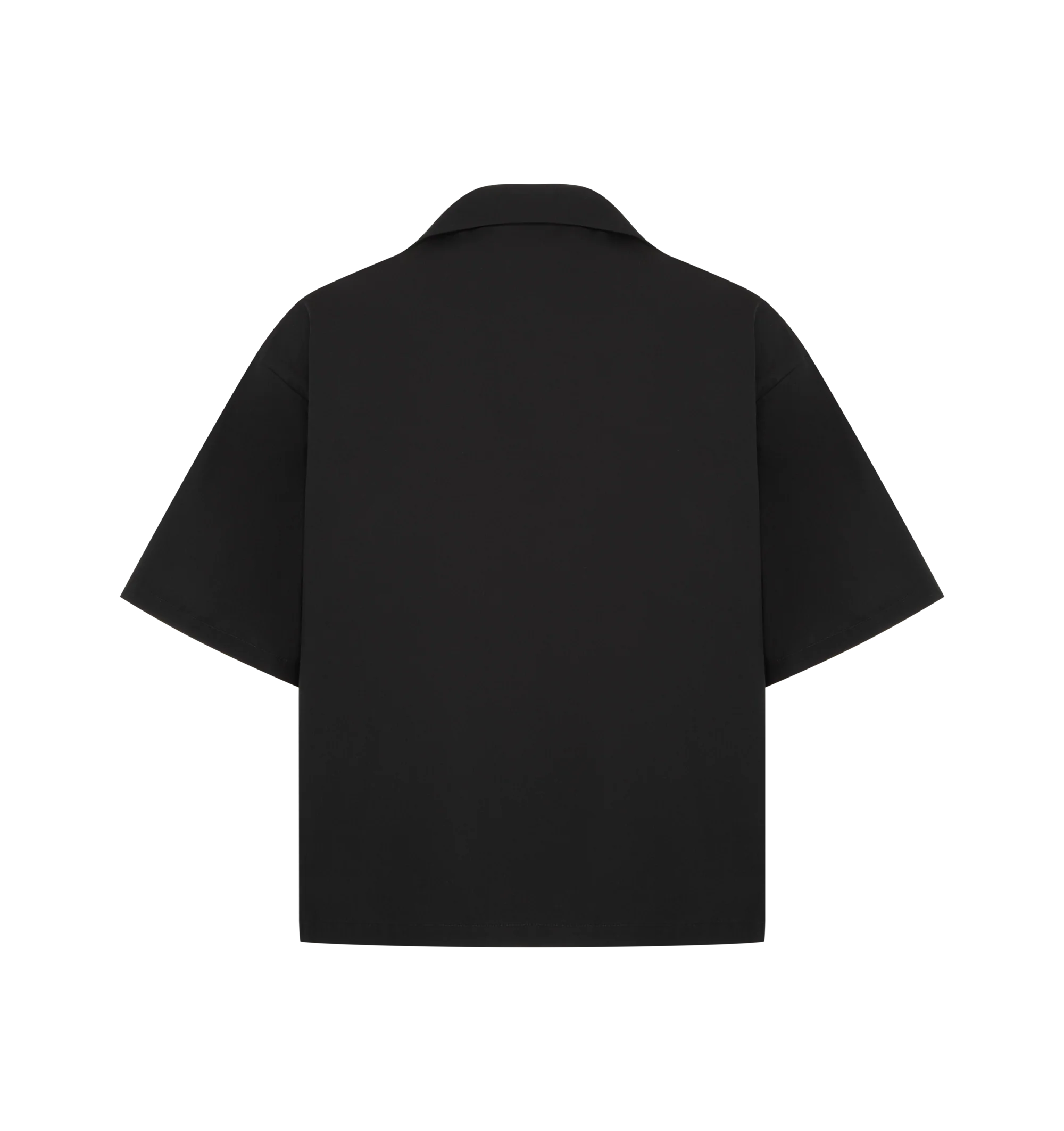Image 2 of 2 - BLACK - BALENCIAGA The Door Bowling Shirt in cotton poplin featuring shirt collar with loop detail on the left side, 4-mother-of-pearl button front closure, short sleeves, straight hem, Balenciaga-engraved buttons and the door artwork printed on the front. 100% cotton. Made in Italy.