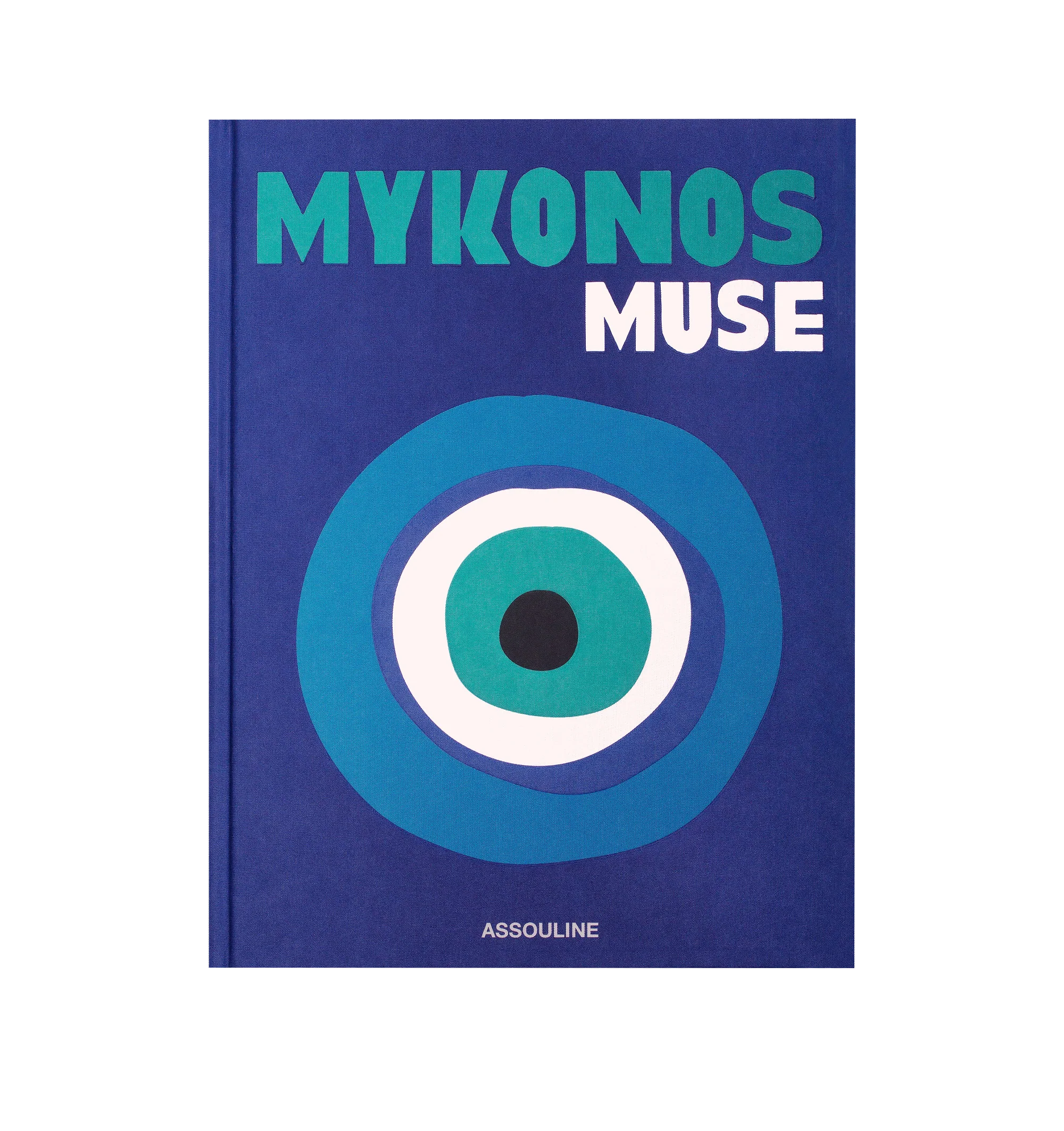 Image 2 of 5 - BLUE - Assouline Mykonos Muse is a luxury coffee table book that celebrates the rich history, vibrant culture, and legendary spirit of Greece's iconic island through captivating photography and engaging storytelling. Written by Lizy Manola with additional contributions by Rachel Howard and Michael Skafidas, this designer silk hardcover book explores Mykonos' evolution from an ancient sanctuary to one of the world's most celebrated travel destinations, highlighting its architecture, beaches, n