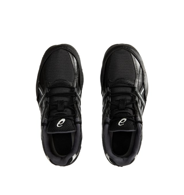 Image 5 of 5 - BLACK - ASICS Hypersync Sneaker featuring synthetic leather overlays, decorative stitching details, a low-profile, OrthoLite X-40 sockliner, OrthoLite heel cup and AHARPLUS outsole rubber.