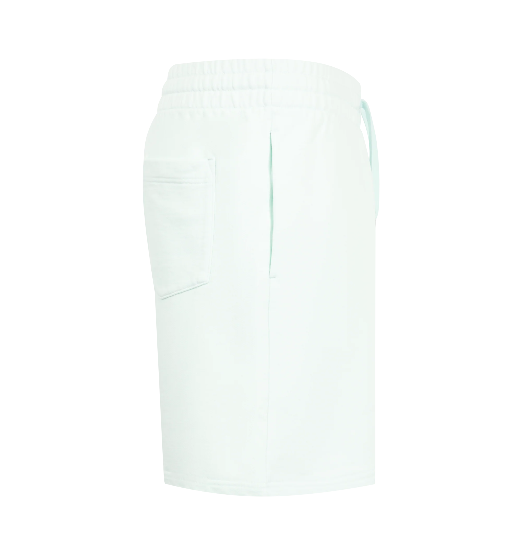 Image 3 of 3 - BLUE - Casablanca Men's Flock Printed Classic Shorts are crafted from premium cotton and feature a relaxed fit with an elasticated drawstring waistband, side pockets, and flock-printed graphic artwork for a soft, textured finish. These designer shorts combine exceptional everyday comfort with Casablanca's signature luxury sportswear aesthetic, making them an elevated choice for casual wear. Main Material: 100% Cotton.