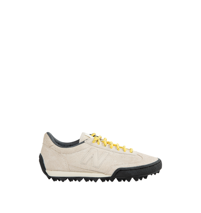 Image 1 of 5 - GREY - NEW BALANCE Gator Run Sneaker featuring suede upper, low profile, colored laces, hairy suede upper, rubber outsole with treads and 'N' logo.