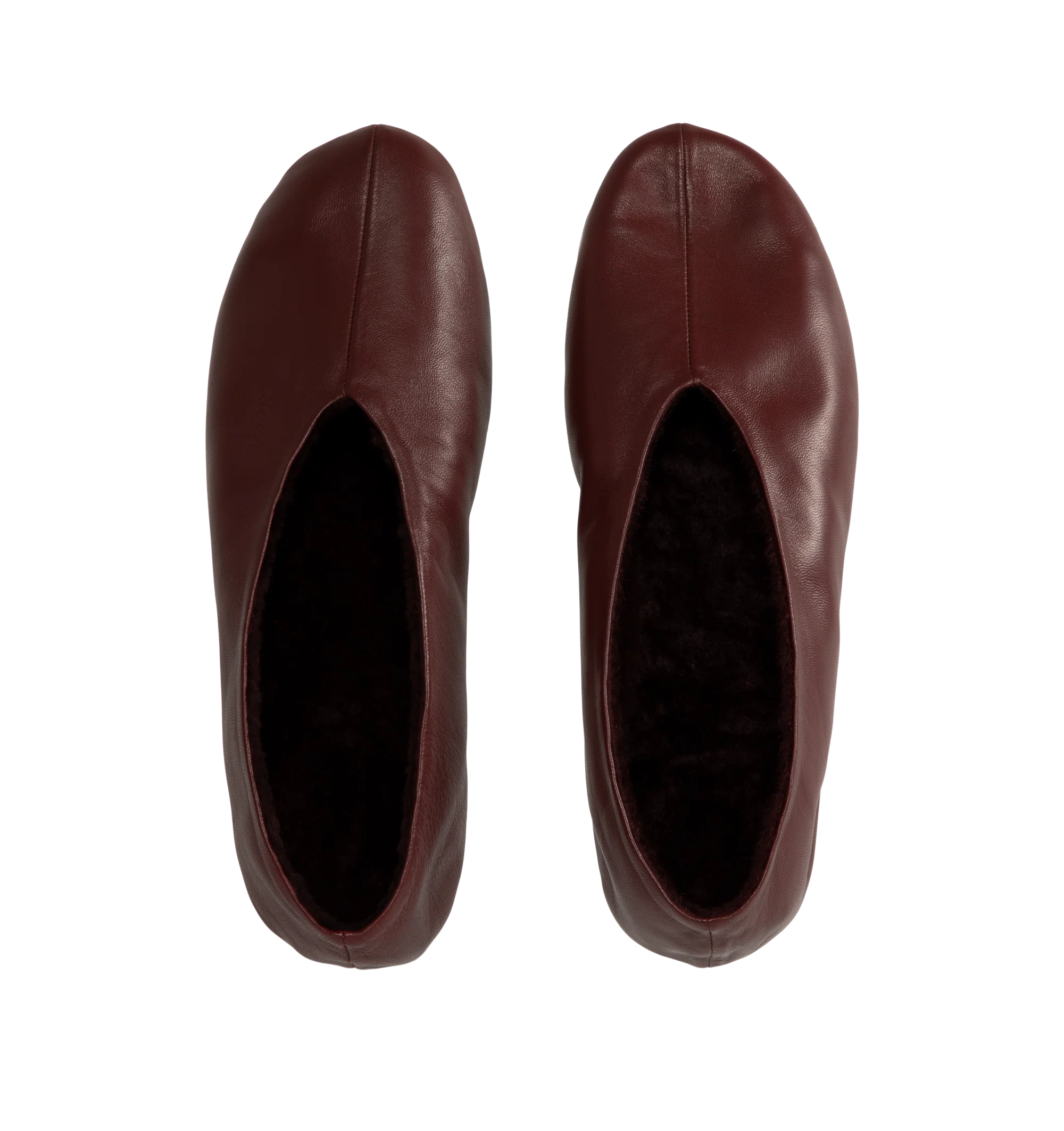 Image 4 of 4 - RED - The Row Women's Stella Slippers are crafted from smooth nappa lambskin leather and feature a slip-on silhouette with an oval toe, soft shearling lining, and a flexible rubber-coated sole. These designer leather slippers combine exceptional Italian craftsmanship with luxurious comfort, making them an elevated choice for effortless everyday wear. Main Material: 100% Lambskin Leather. Lining: Shearling. Sole: Rubber-Coated. Made in Italy. 