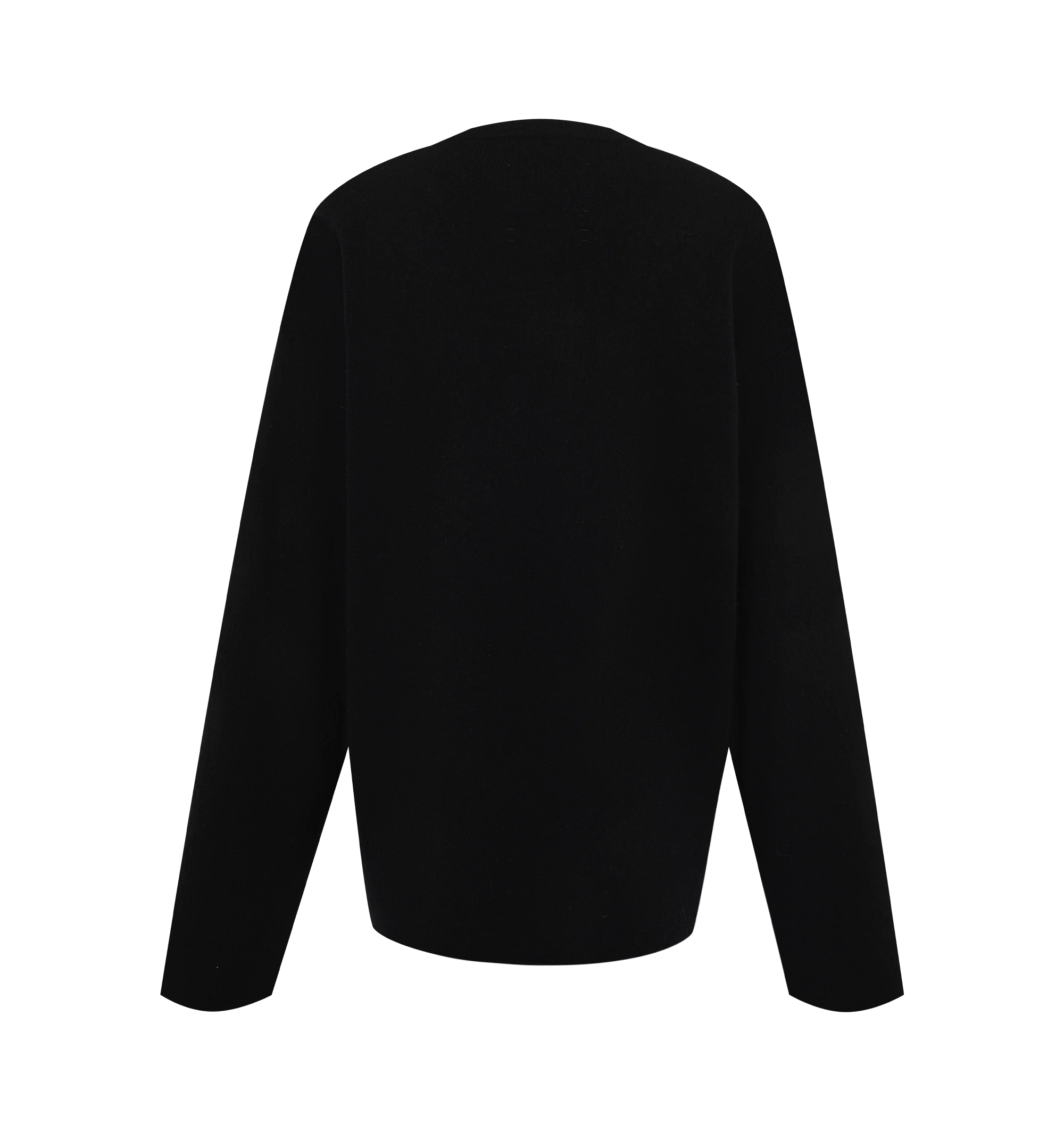 Image 2 of 2 - BLACK - Extreme Cashmere Women's N493 Paolo Sweater is crafted from a luxurious cashmere blend and features a relaxed boxy silhouette with a classic crew neckline, extra-long sleeves, ribbed trim, and rolled-edge hem detailing. This designer cashmere sweater combines exceptional softness with modern, effortless styling, making it a versatile everyday wardrobe essential. Main Material: 88% Cashmere, 10% Nylon, 2% Elastane.