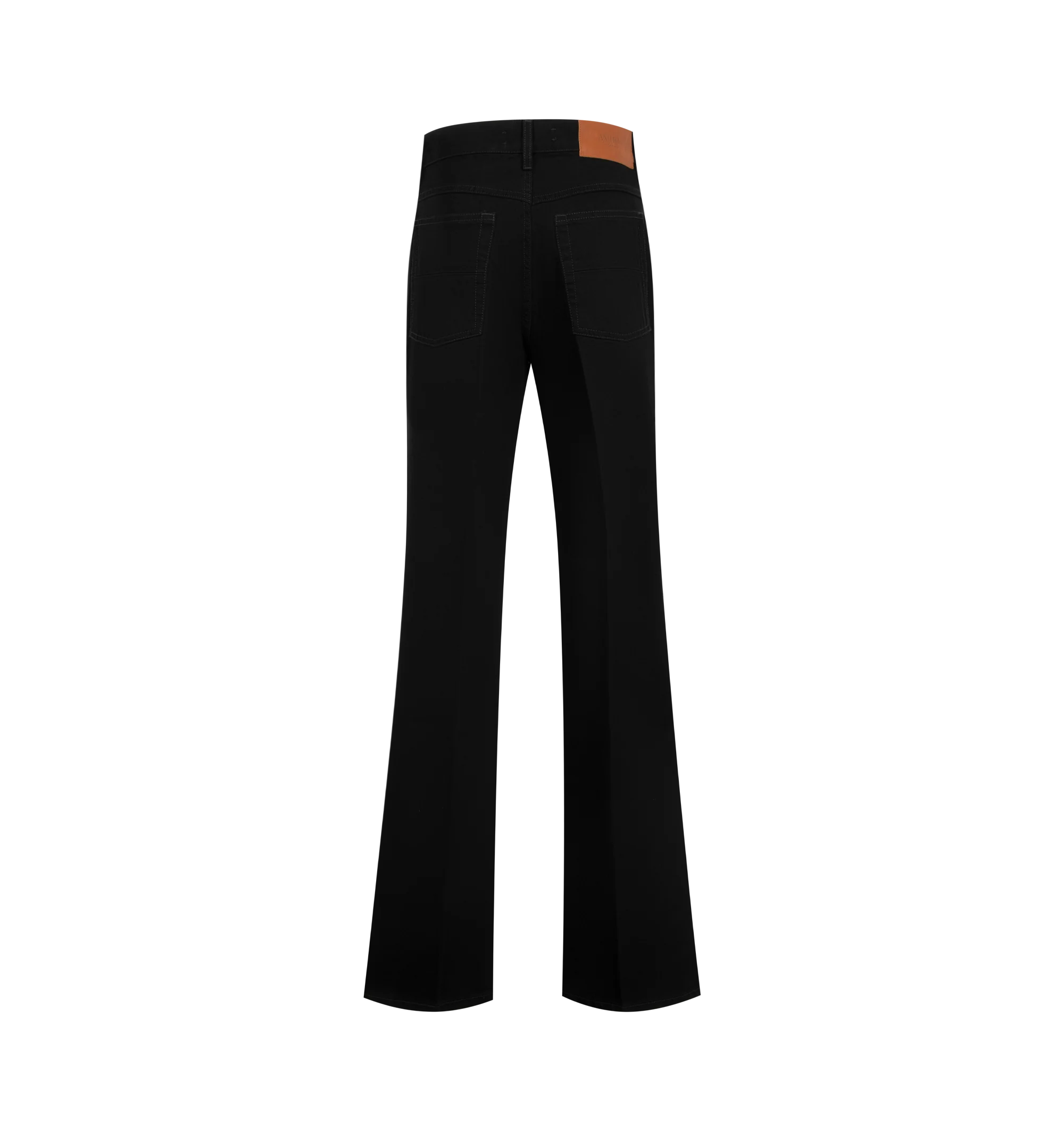 Image 2 of 3 - BLACK - Amiri Men's MA Wide Leg Black Denim Jeans are crafted from cotton denim and feature a wide leg silhouette with a classic five-pocket design and timeless black wash. These designer jeans combine modern proportions with everyday versatility for elevated casual wear. Main Material: 100% Cotton. Made in Romania. 