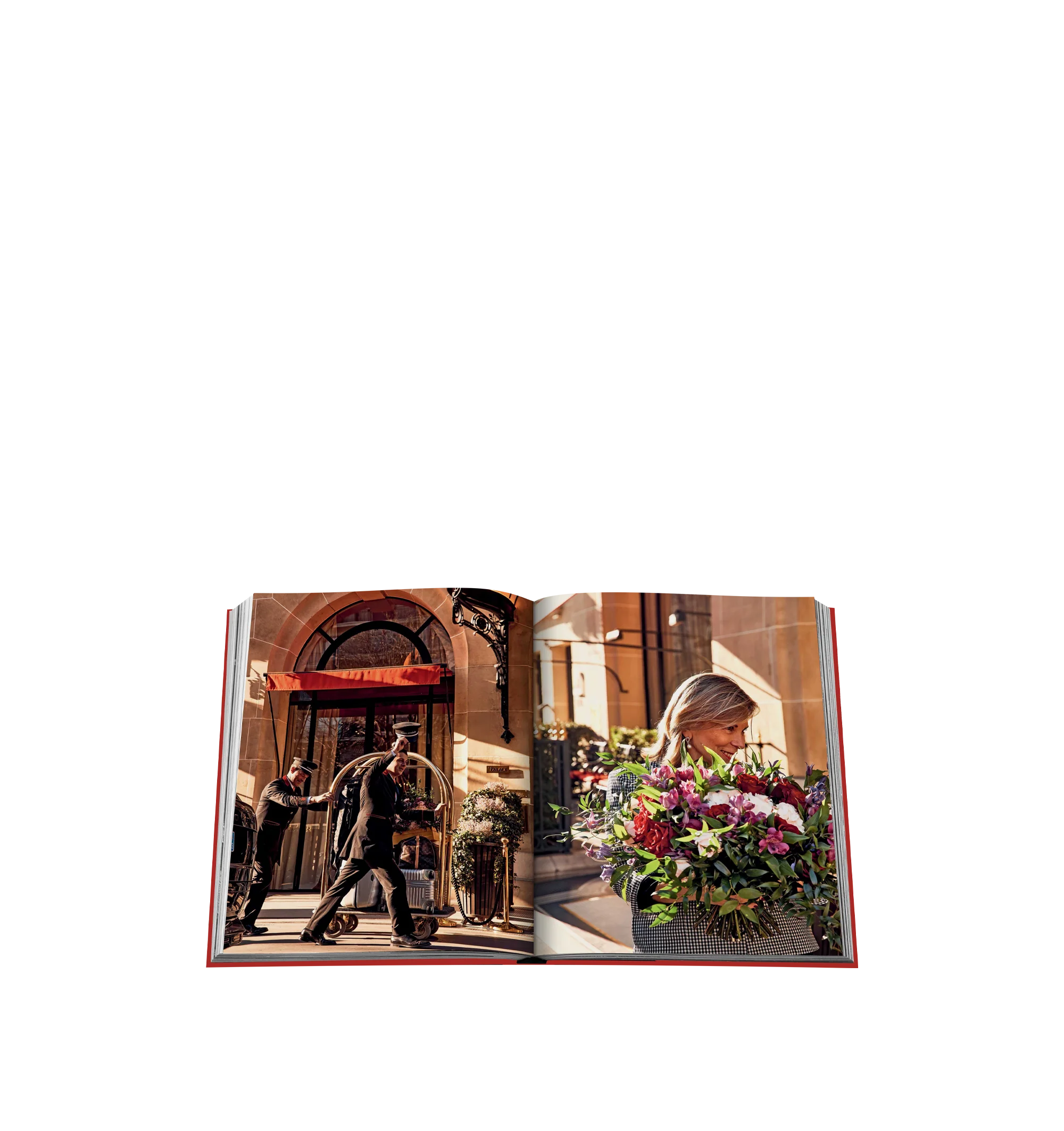 Image 4 of 5 - RED - Assouline Plaza Athne is a luxury coffee table book that celebrates the timeless elegance, exceptional hospitality, and rich heritage of the legendary Parisian palace hotel through captivating photography and engaging storytelling. Created in collaboration with chef Jean Imbert, this designer silk hardcover book features text by Marc Lambron, photography by Oliver Pilcher, and an intimate look inside one of Paris' most iconic destinations, from its celebrated cuisine and interiors to it