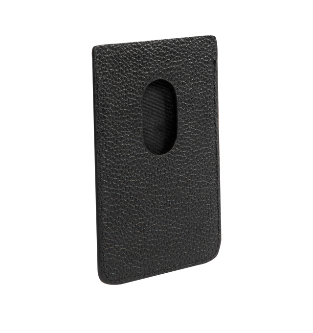 Image 2 of 2 - BLACK - BALENCIAGA Cash Magnet Card Holder in grained calfskin featuring card holder to attach to the back of the phone, Balenciaga logo printed at front and 2 card slots. L2.6 x H3.7 x W0.2 inch. Calfskin. Made in Italy.