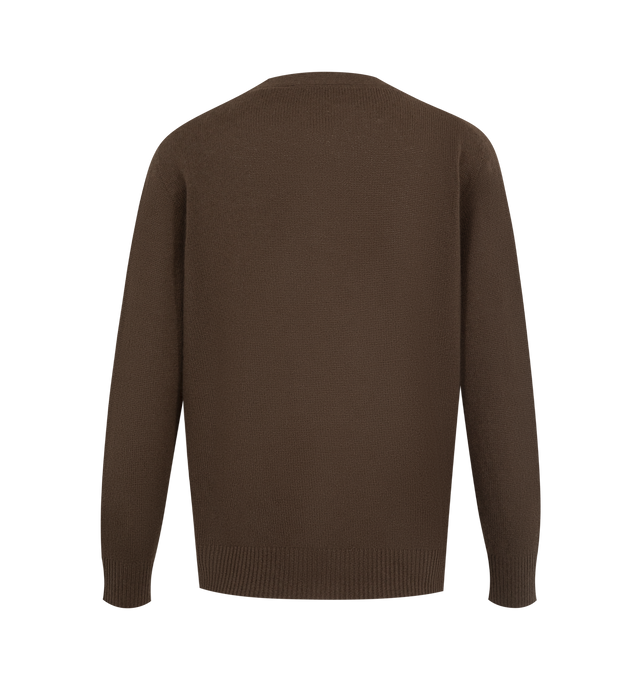 Image 2 of 2 - BROWN - THE ROW Ovida Cardigan featuring long-sleeved v-neck cardigan in baby cashmere with ribbed cuffs and hem and front button closure. 100% cashmere. Made in Italy.