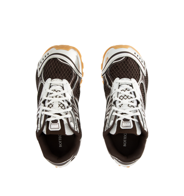 Image 5 of 5 - BLACK - Bottega Veneta Sneakers featuring mechanical textile upper, rubber sole, lace-up front, padded collar and tongue with Bottega Venneta logo detail at tongue. Made in Italy.