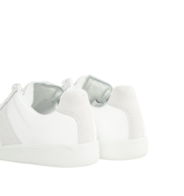 Image 3 of 5 - WHITE - MAISON MARGIELA High Quality Luxury Sneakers featuring logo label on the tab, stitching at the back, internal High Quality Luxury label, internal elastic, all-over logo insole and lace up closure. 100% calf leather. Rubber sole. Made in Italy. 
