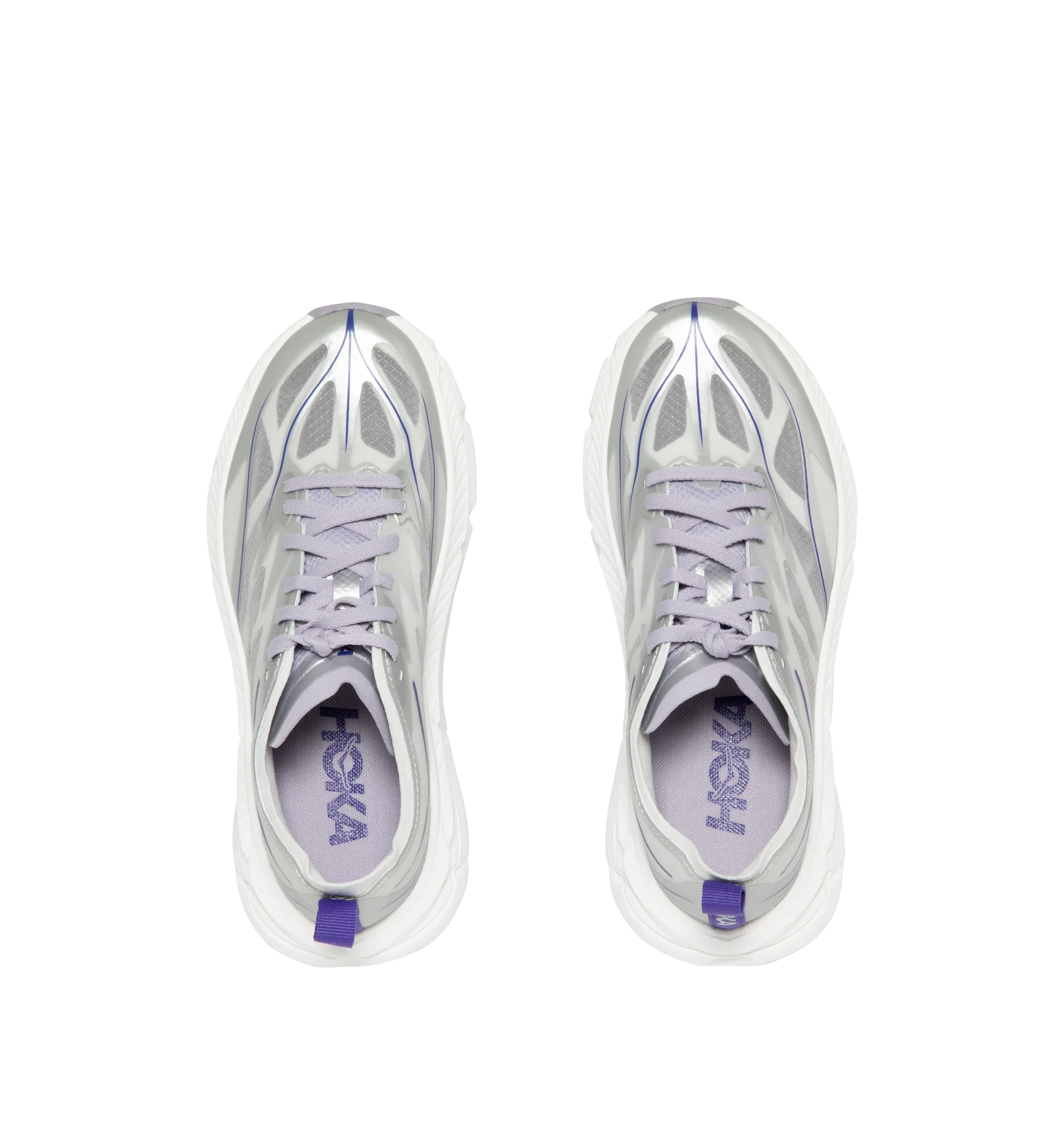 Image 5 of 5 - SILVER - HOKA U Mafate Speed 4 Lite Sneaker featuring ripstop and rubber upper with vibram sole, lace-up front, flat tongue design and padded collar. Imported from Vietnam.