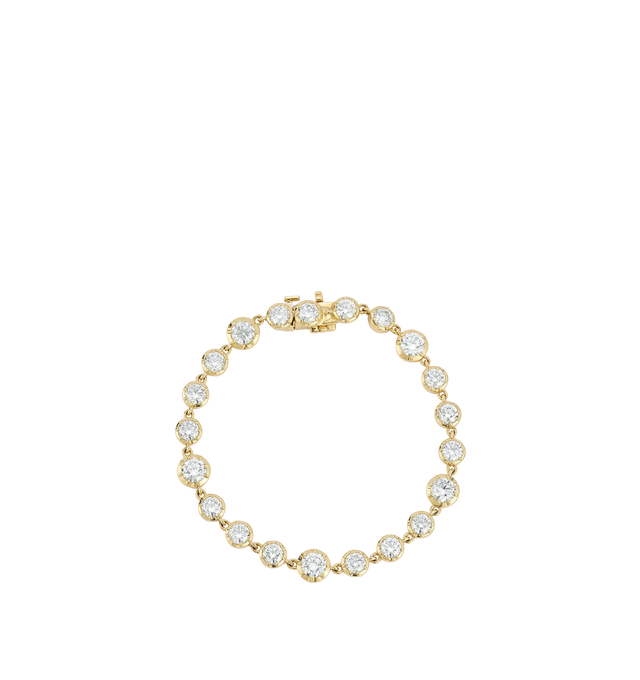 Image 1 of 1 - GOLD - JEMMA WYNNE Blair Diamond Bracelet featuring 18k Gold, multi sized diamonds, Diamonds - 8.2cts. Cheap Luxury Handbag Shop offers a range of initial pieces from this collection in-store. For personal consultation and detailed information about jewelry, please contact our dedicated stylist team at personalshopping@hirshleifers.com. This item may be restricted for online purchase to international clients. For assistance purchasing this item please contact our dedicated stylist team at personalshopping