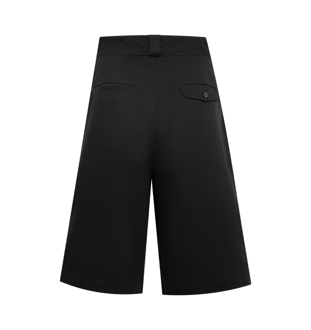 Image 2 of 3 - BLACK - WILLY CHAVARRIA Borracho Short featuring button fly closure, 4-pocket design, midweight pleated twill fabric and relaxed fit. 65% polyester, 35% cotton.