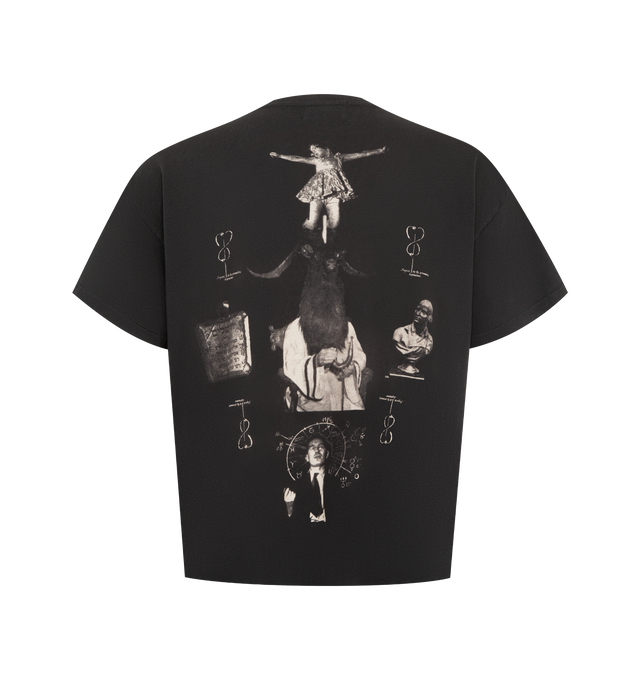 Image 2 of 2 - BLACK - ENFANTS RICHES DEPRIMES Spiritualists and Mediums T-Shirt featuring boxy, oversized fit, a rib knit neckline, single stitch hem at the waist and cuffs, printed artwork at the front and back and signature vintage wash process. 100% cotton.