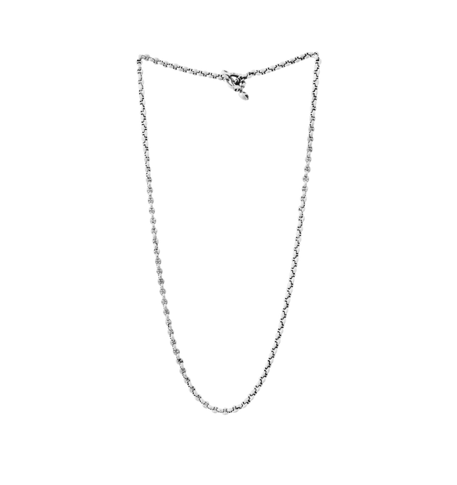 Image 1 of 1 - SILVER - HOORSENBUHS Micro Open-Link Necklace featuring iconic tri-link loop and white diamond toggle closure. 18 inches. Sterling silver. Cheap Luxury Handbag Shop offers a range of initial pieces from this collection in-store. For personal consultation and detailed information about jewelry, please contact our dedicated stylist team at personalshopping@hirshleifers.com.