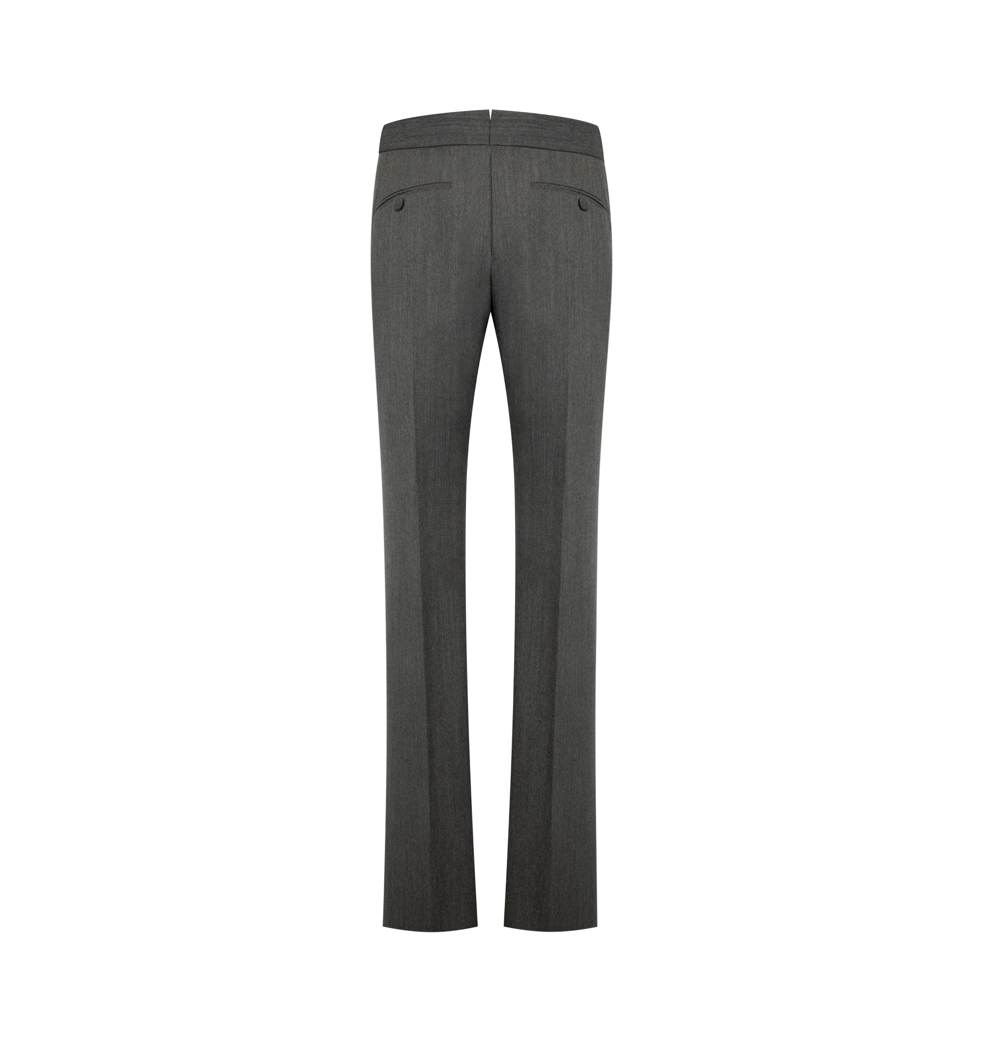 Image 2 of 3 - GREY - Tom Ford Men's Moulin Twill Flat Front Straight Pant is crafted from moulin twill and features a flat-front construction with a straight-leg silhouette. Expertly tailored for a clean, streamlined profile, these trousers reflect Tom Fords refined approach to modern suiting and elevated wardrobe essentials. Main Material: Moulin Twill.Show more lines