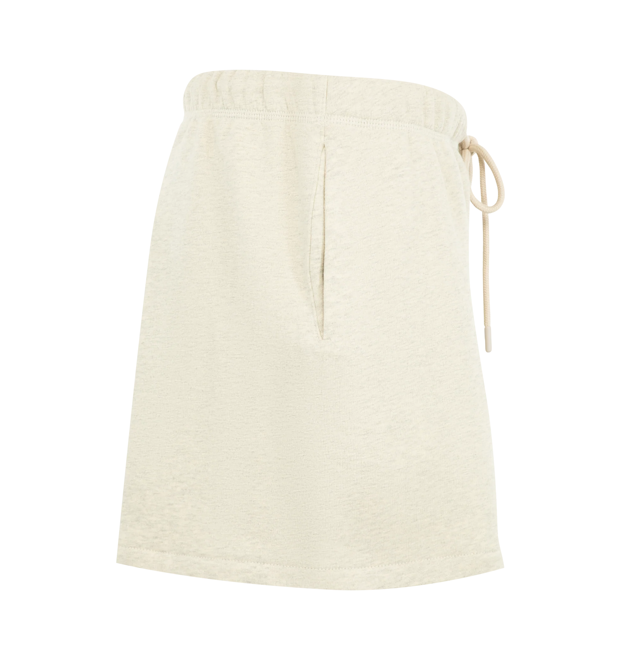 Image 3 of 3 - NEUTRAL - Fear of God Essentials Womens Classic Sweatshorts are crafted from heavyweight cotton fleece with a pigment-dyed finish. Feature a relaxed classic fit, elasticized waistband with adjustable drawcord and bungee, side-seam pockets, and signature Essentials label. Main Material: 100% Cotton. Imported. 