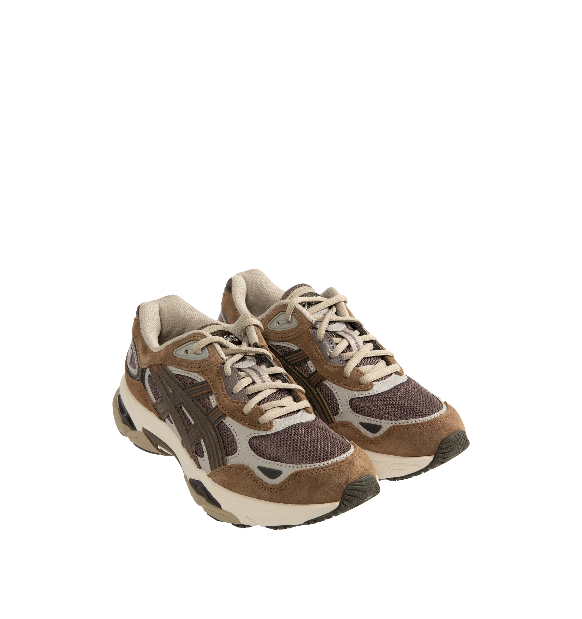 Image 2 of 5 - BROWN - ASICS GEL-NYC 2.0 Sneaker featuring suede overlays, rearfoot and forefoot GEL technology, shock-attenuating material placed in the midsole of the shoe for cushioning and shock absorption, FF BLAST PLUS cushioning, TPU TRUSSTIC technology, walking-specific flex grooves to support natural movement and smooth heel to toe transition, angled heel softens heel contact with the ground and facilitates more natural heel to toe transitions. 
