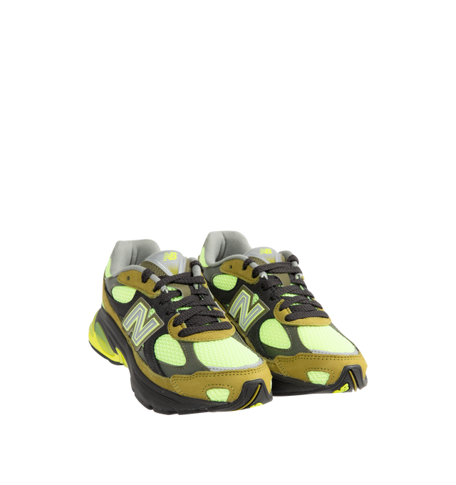 Image 2 of 5 - GREEN - New Balance Mens Sneakers feature a synthetic upper with a classic lace-up silhouette. Designed with ABZORB midsole cushioning for enhanced impact absorption, all-day comfort, and a durable rubber outsole. Upper: Synthetic; Midsole: ABZORB. Imported