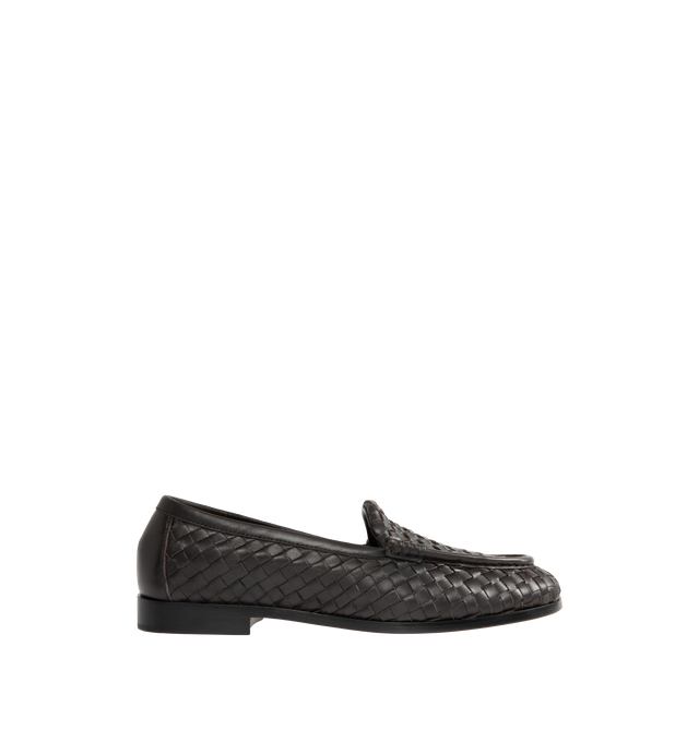 Image 1 of 4 - BROWN - BOTTEGA VENETA Silenzio Loafer featuring loafer realised in supple nappa leather with Intrecciato craft. Lambskin. Made in Italy.