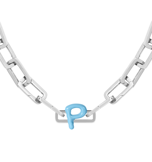 Image 8 of 8 - BLUE - Poubel by The Gstaad Guy "P" charm from the Alphabet Collection. All charms are made of .925 sterling silver, and are hand-painted using non-toxic lead-free enamel.Links sold separately. Cheap Luxury Handbag Shop offers a range of initial pieces from this collection in-store. For personal consultation and detailed information about jewelry, please contact our dedicated stylist team at personalshopping@hirshleifers.com