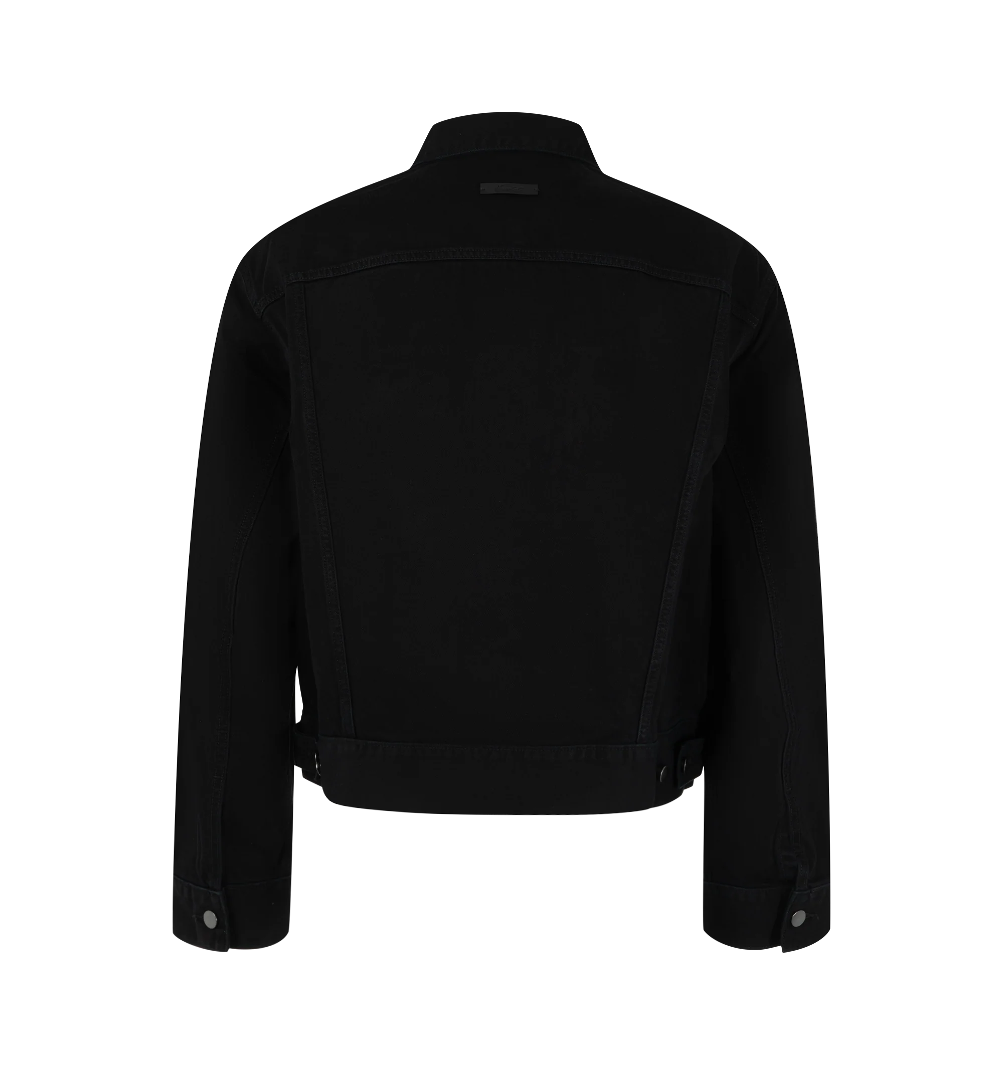 Image 2 of 2 - BLACK - The Classic Denim Jacket is made from a 100% cotton 13oz denim in an overdyed wash. The iconic relaxed fit features a shirt collar, flap pockets, antique metal hardware.  