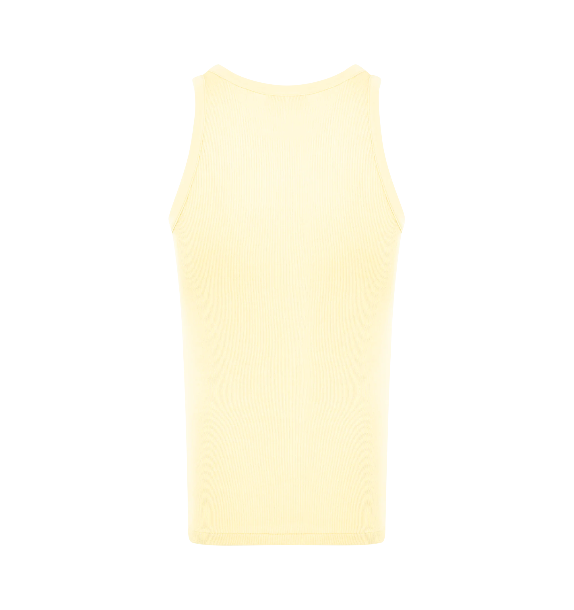 Image 2 of 2 - YELLOW - AURALEE Organic Soft Rib Tank featuring scoop neckline, fitted silhouette and sleeveless. 100% cotton.