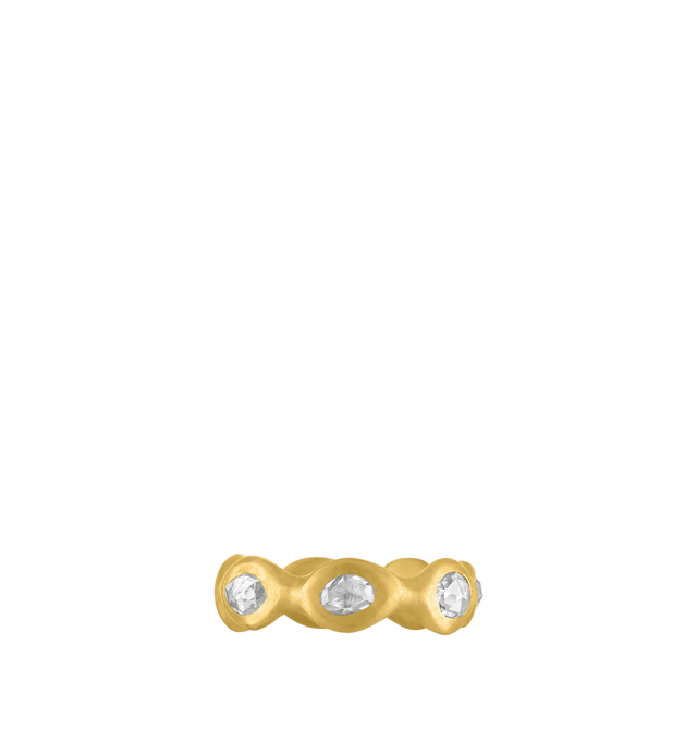 Image 2 of 3 - GOLD - PROUNIS Diamond Breccia Ring featuring a multi-stone ring broken up with smooth and rounded gold with faceted diamonds that sit in a natural setting. Diamond, 22K gold. 9mm wide. Cheap Luxury Handbag Shop offers a range of pieces from this collection in-store. For personal consultation and detailed information about jewelry, please contact our dedicated stylist team at personalshopping@hirshleifers.com. This item may be restricted for online purchase to international clients. For assistance purchas 