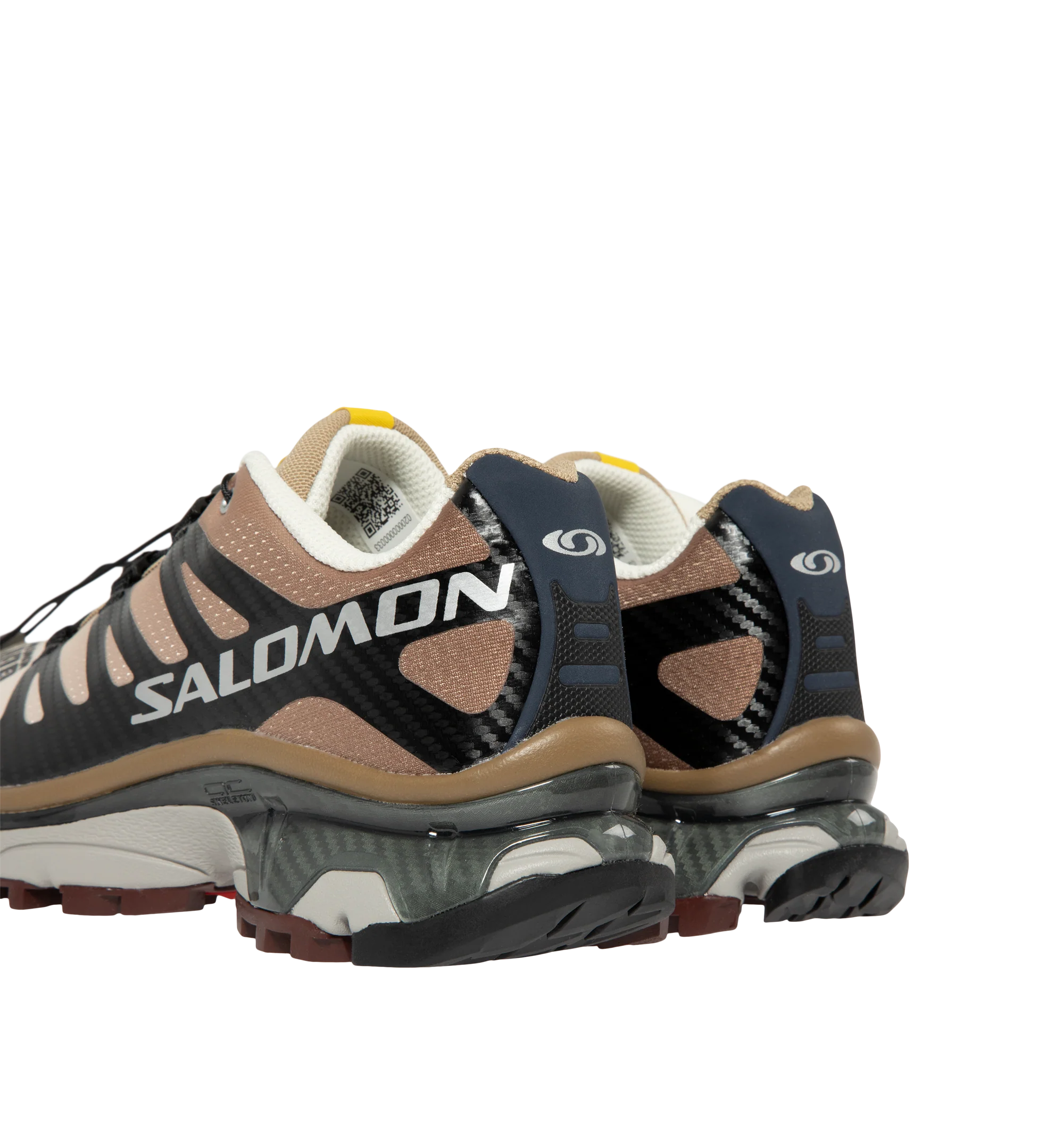Image 3 of 5 - BROWN - Salomon Men's XT-4 OG Sneakers are crafted with a lightweight textile and synthetic upper and feature the brand's Agile Chassis System, Quicklace technology, and dual-density EVA cushioning for exceptional stability and comfort. Reviving one of Salomon's iconic trail-running silhouettes, these designer sneakers combine technical performance with archival outdoor style, delivering superior support, durability, and all-terrain traction for both city streets and rugged trails. Main Mater