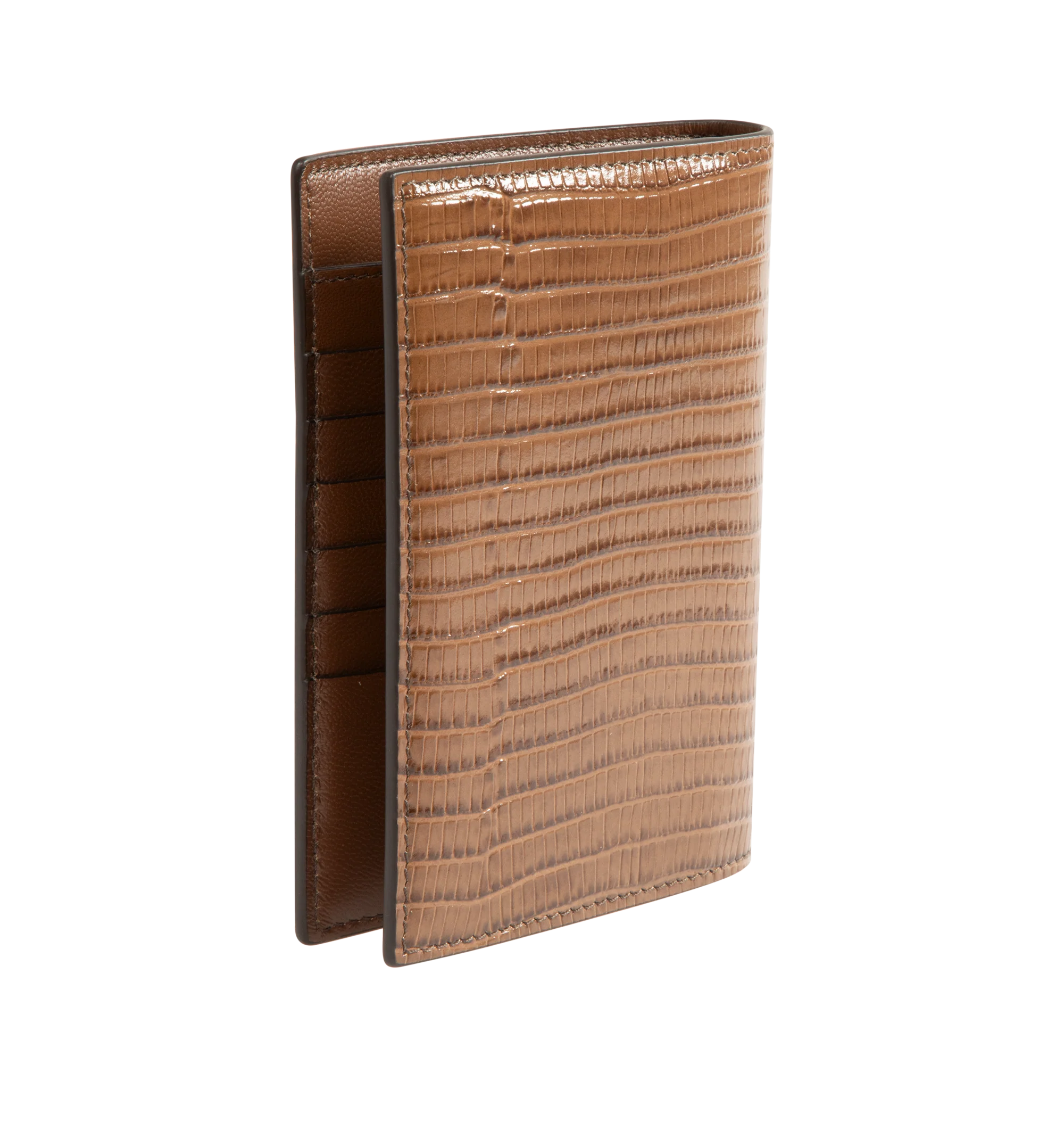 Image 2 of 3 - BROWN - Tom Ford Passport Holder is crafted from soft grain calf leather and features the signature elongated T detail. This designer combines refined craftsmanship with elevated functionality for daily use. Main Material: 100% Calf Leather. Made in Italy.